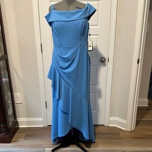 Adrianna Papell Asymmetrical Blue Dress